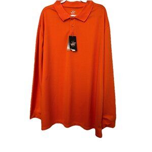 BEVERLY HILLS Polo Club Men's Golf Shirt Performance Wear Orange 3XLT NWT